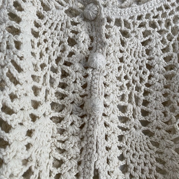 Vintage Lacey Crochet Cardigan - Picture 2 of 6